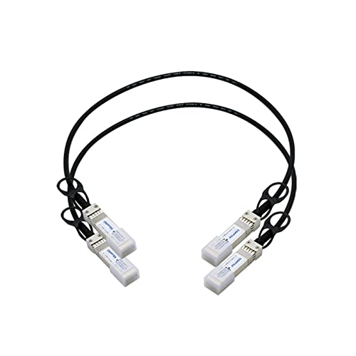 QSFPTEK 2pack 10G SFP + DAC Cable ، 0.5m (1.64ft) كبل Twinax نحاسي سلبي مباشر متصل بـ Cisco SFP-H10GB-CU50CM ، Ubiquiti ، D-Link ، Netgear ، Mikrotik ، أجهزة التبديل المفتوح QSFPTEK 2pack 10G SFP + DAC Cable ، 0.5m (1.64ft) كبل Twinax نحاسي سلبي مباشر متصل بـ Cisco SFP-H10GB-CU50CM ، Ubiquiti ، D-Link ، Netgear ، Mikrotik ، أجهزة التبديل المفتوح