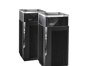 ASUS ZenWiFi Pro AXE11000 Tri-Band WiFi 6E Mesh System (ET12 2PK) - تغطية منزلية كاملة تصل إلى 6000 قدم مربع وغرف +6 ، منافذ مزدوجة 2.5G ، نطاق 6 جيجاهرتز ، AiMesh ، أمان إنترنت مدى الحياة ، إعداد سهل