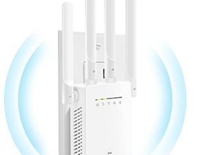 معزز إشارة موسع WiFi ، تغطية كاملة تبلغ 360 جهازًا 7500 قدمًا مربعًا وأكثر من 35 جهازًا ، معزز الإنترنت للمنزل ، مكرر الإنترنت اللاسلكي ومضخم الإشارة ، 5 أوضاع ، إعداد بنقرة واحدة ، موجه 99.9٪ متوافق