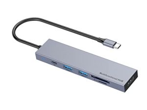 SOLUSTRE حامل USB-c فتحة إرساء فيديو USB- النوع- لمحول الأجهزة K Data-Port Ports Transfer Output Card C Tablet Laptops Phone and USB Hub Expansion Splitter Portable