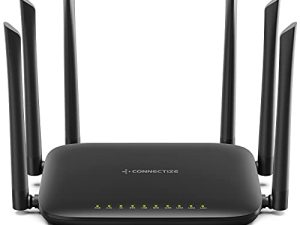 راوتر Gigabit WiFi Router ، راوتر لاسلكي AC2100 ثنائي النطاق عالي السرعة للمنزل والألعاب ، 6 هوائيات ، MU-MIMO لتغطية 2300 قدمًا مربعًا وأكثر من 30 جهازًا ، إعداد سهل ، تحكم أبوي (الطراز: Connectize G6)