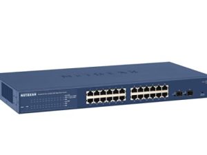 NETGEAR 26-Port Gigabit Ethernet Smart Switch (GS724Tv4) - مُدار ، مع 24 x 1G ، 2 x 1G SFP ، سطح المكتب أو حامل الرف ، وحماية محدودة مدى الحياة