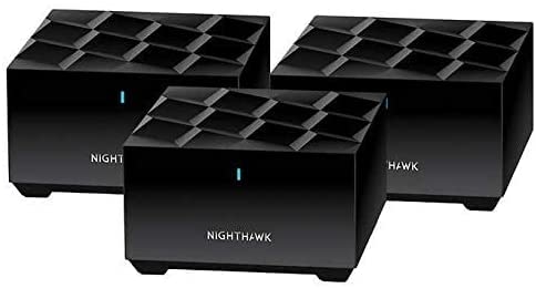 نظام Netgear Nighthawk Mesh WiFi 6 (MK6W) حتى 4500 قدم مربع. نظام Netgear Nighthawk Mesh WiFi 6 (MK6W) حتى 4500 قدم مربع.