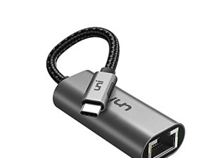 محول USB C إلى Ethernet ، uni RJ45 إلى USB C Thunderbolt 3 / Type-C Gigabit Ethernet LAN Network Adapter ، متوافق مع MacBook Pro 2020/2019/2018/2017 ، MacBook Air ، Dell XPS والمزيد - رمادي