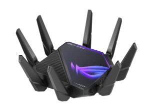 راوتر الألعاب ASUS ROG Rapture WiFi 6E (GT-AXE16000) - رباعي النطاق ، جاهز بسرعة 6 جيجاهرتز ، منافذ 10 جيجاهرتز مزدوجة ، منفذ 2.5G WAN ، دعم AiMesh ، تسريع الألعاب ثلاثي المستوى ، أمان الإنترنت مدى الحياة ، حماية فورية