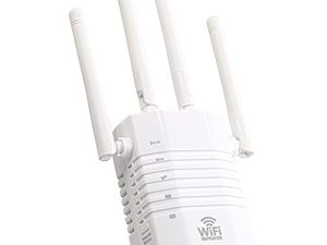 2022 WiFi Extender Signal Booster - للأغطية المنزلية حتى 9800 قدمًا مربعًا و 45 جهازًا ، معزز WiFi مع منفذ Ethernet ، سهل الإعداد ، موسع نطاق الإنترنت - متوافق مع Alexa ، Fire Stick ، Ring-awdaaf