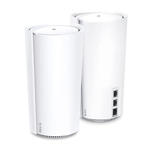 TP-Link Deco Mesh WiFi AXE11000 Tri-Band WiFi 6E Mesh Network System (Deco XE200) - يحل محل جهاز توجيه وموسع الإنترنت اللاسلكي ، منفذ إيثرنت 10 جيجابت في الثانية ، متوافق مع Alexa ، 2 عبوة TP-Link Deco Mesh WiFi AXE11000 Tri-Band WiFi 6E Mesh Network System (Deco XE200) - يحل محل جهاز توجيه وموسع الإنترنت اللاسلكي ، منفذ إيثرنت 10 جيجابت في الثانية ، متوافق مع Alexa ، 2 عبوة