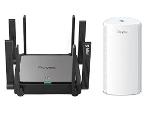 Reyee WiFi 6 Router AX3200 ، 8 هوائيات متعددة الاتجاهات ، أجهزة توجيه للمنزل ، حتى 3000 قدم مربع و Reyee AX1800 Smart WiFi 6 Router Cover 1600 Sq. قدم ، قم بتوصيل ما يصل إلى 64 جهازًا