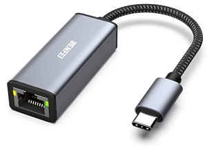 محول USB-C إلى Ethernet ، محول Benfei USB Type-C (Thunderbolt 3) إلى RJ45 Gigabit Ethernet LAN Network Adapter متوافق مع MacBook Pro 2019/2018/2017 ، MacBook Air والمزيد