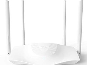 Tenda Wi-Fi 6 Router AX1800 Smart WiFi Router (RX3) - موجه إنترنت لاسلكي جيجابت مزدوج النطاق , مع MU-MIMO + OFDMA ، وحدة معالجة مركزية رباعية النواة بسرعة 1.8 جيجاهرتز ، تغطية تصل إلى 1200 قدم مربع (4 غرف) و 64 جهازًا
