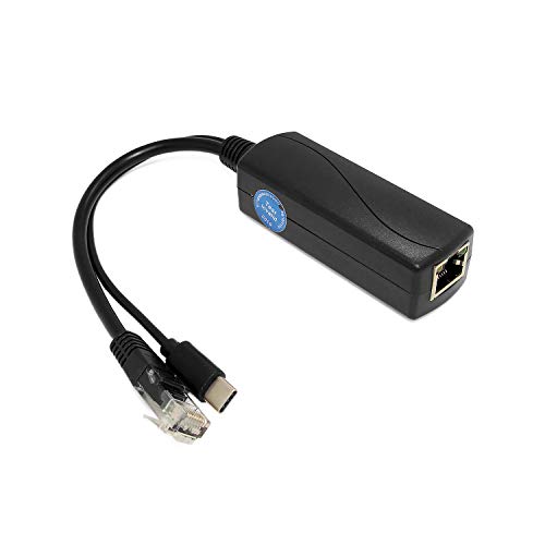 REVOTECH Gigabit Type C PoE Splitter 5V 2.4A ، IEEE 802.3af Standard ، 10/100 / 1000Mbps Type C Power Over Ethernet Splitter لأجهزة 5v ، iPads ، USB ، Dropcam ، Raspberry Pi (TYPEC0502G أسود) REVOTECH Gigabit Type C PoE Splitter 5V 2.4A ، IEEE 802.3af Standard ، 10/100 / 1000Mbps Type C Power Over Ethernet Splitter لأجهزة 5v ، iPads ، USB ، Dropcam ، Raspberry Pi (TYPEC0502G أسود)