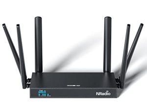 راوتر NRadio 5G NR SA NSA الخلوي مع فتحات لبطاقة SIM المزدوجة ، موجه لاسلكي AX1800 WiFi 6 يدعم شبكة جيجابت إيثرنت ، غلاف معدني و 6 هوائيات خارجية عالية الكسب ، توصيل ما يصل إلى 256 جهازًا ، C5800