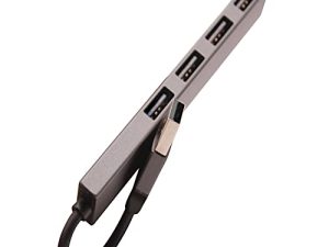 satson USB Hub 4 في 1 محمول من سبائك الألومنيوم USB من النوع A إلى 4 USB 2.0 Port Hub Adapter يدعم جميع أجهزة USB