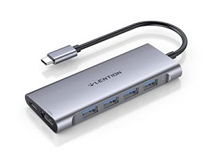 LENTION USB C Hub مع مخرج HDMI 4K (4K @ 60Hz) ، 4 USB 3.0 ، دونغل شحن من النوع C متوافق مع 2022-2016 MacBook Pro ، New Mac Air ، Steamdeck ، أجهزة من النوع C ، محول تشغيل ثابت (CB-C35sH ، رمادي فلكي)