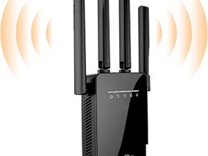 موسع WiFi ، معزز WiFi 7599 قدمًا مربعًا و 35 جهازًا ، 4 أوضاع ، إعداد بنقرة واحدة ، معزز إشارة موسعات WiFi للمنزل مع منفذ إيثرنت 4 هوائيات تغطية كاملة 360 درجة