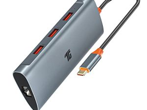 Tiergrade USB C Hub ، محول USB C إلى 3 USB 3.1 و 1 جيجابت في الثانية إيثرنت ، USB 3.1 Hub مع 10 جيجابت في الثانية SuperSpeed لأجهزة MacBook Pro / Air و iMac و iPad Pro و Dell و Chromebook والمزيد من أجهزة Type C