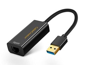 محول USB 3.0 جيجابت (عبوتان) ، محول شبكة من نوع CableCreation USB إلى RJ45 يدعم 10/100/1000 ميجابت في الثانية متوافق مع Nintendo Switch و Windows و Mac و macOS و Linux والأسود