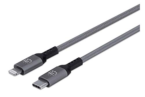 كابل Lightning للشحن والمزامنة من مانهاتن ، USB-C للإضاءة ، 0.5 متر ، ذكر إلى ذكر ، معتمد من MFI ، 480 ميجابت في الثانية (USB 2.0) ، رمادي فلكي كابل Lightning للشحن والمزامنة من مانهاتن ، USB-C للإضاءة ، 0.5 متر ، ذكر إلى ذكر ، معتمد من MFI ، 480 ميجابت في الثانية (USB 2.0) ، رمادي فلكي