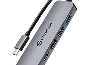 USB C Hub 4 منافذ ، UtechSmart 100W سريع الشحن USB C Hub 3.0 ، محول USB فائق النحافة والألمنيوم لأجهزة MacBook Pro / Air ، iPad Pro / Air ، Lenovo ، ChromeBook Laptop والمزيد من أجهزة USB-C Thunderbolt 3/4