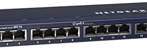 NETGEAR 16 منفذًا جيجابت إيثرنت غير مُدار (GS116NA) - سطح المكتب أو التثبيت على الحائط ، وحماية محدودة مدى الحياة