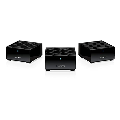 NETGEAR Nighthawk Advanced Whole Home Mesh WiFi 6 System (MK63S) مع أمان درع مجاني - موجه AX1800 مع موسعين للأقمار الصناعية ، وتغطية تصل إلى 4500 قدم مربع و 25+ جهازًا (متجدد) NETGEAR Nighthawk Advanced Whole Home Mesh WiFi 6 System (MK63S) مع أمان درع مجاني - موجه AX1800 مع موسعين للأقمار الصناعية ، وتغطية تصل إلى 4500 قدم مربع و 25+ جهازًا (متجدد)