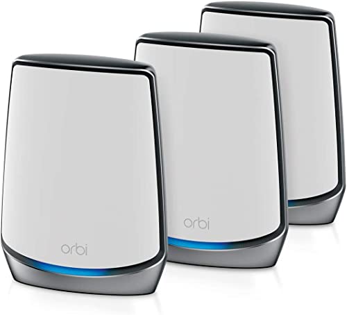 NETGEAR Orbi AX5700 جهاز راوتر شبكة واي فاي 6 ثلاثي الموجات للمنزل بالكامل (RBK843S) مع موسعين للأقمار الصناعية (تغطية تصل إلى 7500 قدم مربع ، 100 جهاز ، حتى 5.7 جيجابت في الثانية ، RBK843S) NETGEAR Orbi AX5700 جهاز راوتر شبكة واي فاي 6 ثلاثي الموجات للمنزل بالكامل (RBK843S) مع موسعين للأقمار الصناعية (تغطية تصل إلى 7500 قدم مربع ، 100 جهاز ، حتى 5.7 جيجابت في الثانية ، RBK843S)