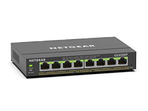 NETGEAR 8 Port PoE Gigabit Ethernet Plus Switch (GS308EP) - مع 8 x PoE + @ 62W ، سطح المكتب أو التثبيت على الحائط