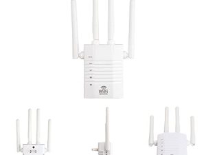 موسعات WiFi معزز إشارة مع منفذ إيثرنت / مكرر WiFi / معزز إنترنت WiFi / سرعة أعلى 1200 ميجابت في الثانية لـ 2.4 جيجا هرتز 5.8 جيجا هرتز نقاط اتصال / تغطية 5000sq / دعم 30 جهازًا