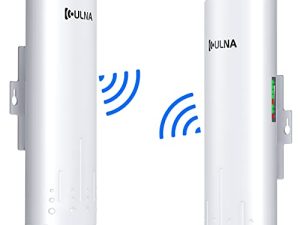 نقطة اتصال نقطة إلى نقطة خارجية لاسلكية جيجابت ، 5.8G 1Gbps ULNA WiFi Bridge CPE مع هوائي 16dBi عالي الكسب ، مدى طويل يصل إلى 3 كم ، 27dBm ، 24V POE Power ، IP65 مقاوم للماء ، عبوتان