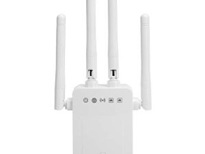معزز نطاق موسع WiFi ، مكرر لاسلكي 2.4 جيجا هرتز 300 ميجا بايت في الثانية 4 موسع نطاق واي فاي هوائي خارجي مع منفذي إيثرنت ، للأجهزة المتصلة بالشبكة (الولايات المتحدة)