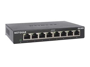NETGEAR 8-Port Gigabit Ethernet Unmanaged Switch (GS308) - مركز الشبكة المنزلية ، مقسم إيثرنت المكتب ، التوصيل والتشغيل ، التشغيل الصامت ، سطح المكتب أو التثبيت على الحائط