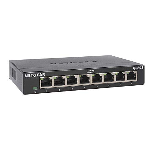NETGEAR 8-Port Gigabit Ethernet Unmanaged Switch (GS308) - مركز الشبكة المنزلية ، مقسم إيثرنت المكتب ، التوصيل والتشغيل ، التشغيل الصامت ، سطح المكتب أو التثبيت على الحائط NETGEAR 8-Port Gigabit Ethernet Unmanaged Switch (GS308) - مركز الشبكة المنزلية ، مقسم إيثرنت المكتب ، التوصيل والتشغيل ، التشغيل الصامت ، سطح المكتب أو التثبيت على الحائط