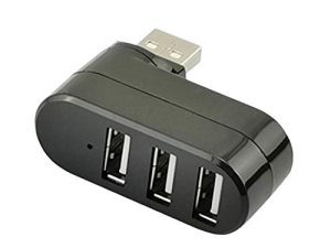 AYECEHI USB Port Splitter ، USB 3 Port Compact Portable HUB ، USB Hub Dock [90 ° / 180 ° C rotatable] for PC Laptop Notebook والمزيد - أسود