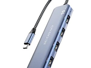 USB 3.2 Hub ، SUODAO 4 منافذ USB 3.1 / 3.2 Gen 2 Hub ، 10Gbps USB C إلى USB Hub ، SuperSpeed Aluminium Type C to 4 10Gbps USB 3.2 Ports for Laptop / Tablet / PC ، والمزيد من أجهزة USB C