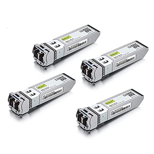 10GBase-LR SFP + Transceiver ، 10G 1310nm SMF ، حتى 10 كم ، متوافق مع Cisco SFP-10G-LR ، Meraki MA-SFP-10GB-LR ، Ubiquiti UniFi UF-SM-10G ، Fortinet ، Mikrotik ، Supermicro ، Netgear والمزيد عبوة من 4 قطع 10GBase-LR SFP + Transceiver ، 10G 1310nm SMF ، حتى 10 كم ، متوافق مع Cisco SFP-10G-LR ، Meraki MA-SFP-10GB-LR ، Ubiquiti UniFi UF-SM-10G ، Fortinet ، Mikrotik ، Supermicro ، Netgear والمزيد عبوة من 4 قطع