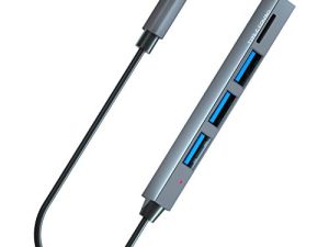 موزع USB C ، موزع Gnolkee USB Type C مع 3 منافذ USB 3.0 وقارئ بطاقات Micro SD ، مقسم USB محمول 4 في 1 متوافق مع MacBook ، مفتاح Nintendo ، جهاز USB C