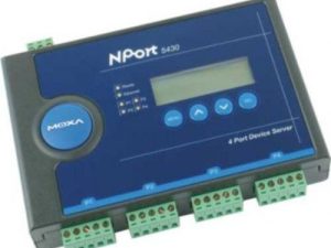 MOXA NPort 5430 خادم جهاز رباعي المنافذ بدون محول طاقة ، 10/100 Ethernet ، RS-422/485 ، كتلة طرفية