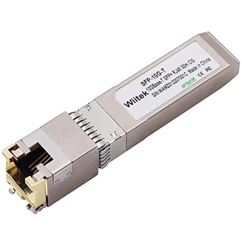 Wiitek SFP + to RJ45 Copper Modules، 10GBase-T Transceiver متوافق مع Cisco SFP-10G-TX، Ubiquiti، Netgear، Mikrotik، Unifi (Cat 6a / 7 or Better، 30-Meter) Wiitek SFP + to RJ45 Copper Modules، 10GBase-T Transceiver متوافق مع Cisco SFP-10G-TX، Ubiquiti، Netgear، Mikrotik، Unifi (Cat 6a / 7 or Better، 30-Meter)