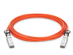 QSFPTEK 10G SFP + كبل بصري نشط ، 1 متر (3 أقدام) SFP + إلى SFP + ، 10 GBASE OM2 MMF Fiber AOC Cable مع وحدة الإرسال والاستقبال لـ Cisco SFP-10G-AOC1M ، Ubiquiti ، D-Link ، Netgear ، Mikrotik ، أجهزة الشفرة المفتوحة