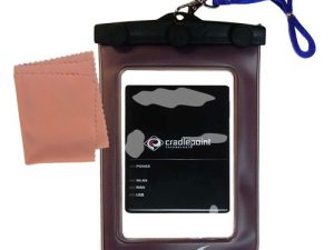 حقيبة حمل خارجية مقاومة للماء من Gomadic مناسبة لموجه السفر الخلوي Cradlepoint CTR350 للاستخدام تحت الماء - تحافظ على الجهاز نظيفًا وجافًا