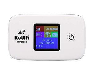 KuWFi 4G LTE موبايل واي فاي هوت سبوت أجهزة راوتر إنترنت لاسلكي غير مقفلة مع فتحة بطاقة SIM لدعم السفر B1 / B3 / B5 / B7 / B8 / B20 في أوروبا ومنطقة البحر الكاريبي وأفريقيا