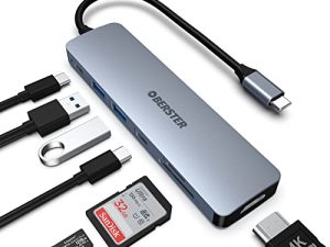 USB C Hub ، محول 7 في 1 USB C مع 4K HDMI ، USB C 3.0 ، 2 USB 3.0 ، 100 واط PD ، قارئ بطاقات SD / TF USB C Dock متوافق مع Thunderbolt 3 ، MacBook Pro / Air ، Windows وأجهزة أخرى من النوع C