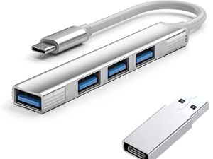 JIALUU 4 منافذ USB C Hub ، Type C Hub ، مع محول Type-C Female إلى USB 3.0 Male ، Type C OTG Splitter متوافق مع MacBook ، الهاتف ، الكمبيوتر الشخصي وأجهزة Type C الأخرى .......