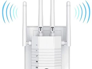 موسع شبكة WiFi جديد كليًا معزز طويل المدى للإنترنت يصل إلى 9800 قدم مربع - مكرر مكبر إشارة Wi-Fi مع منفذ إيثرنت ووضع نقطة الوصول ، إعداد بضغطة واحدة ، 5 أوضاع عمل ، متوافق مع أجهزة Alexa