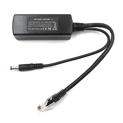 PoE Texas IEEE 802.3af 12v Splitter - Power Over Ethernet Single PoE Splitter 12v 12w Gigabit Data - حماية ضوئية نشطة للأجهزة التي تعمل بجهد 12 فولت ، كاميرا IP ، Foscam ، Arduino PoE Texas IEEE 802.3af 12v Splitter - Power Over Ethernet Single PoE Splitter 12v 12w Gigabit Data - حماية ضوئية نشطة للأجهزة التي تعمل بجهد 12 فولت ، كاميرا IP ، Foscam ، Arduino
