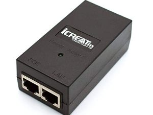 iCreatin Gigabit PoE Injector Adapter 48V 24W Power Over Ethernet لأجهزة 802.3af ، حتى 328 قدمًا ، 10/100 / 100Mbps RJ-45 ، التوصيل والتشغيل ، PSE-480040G