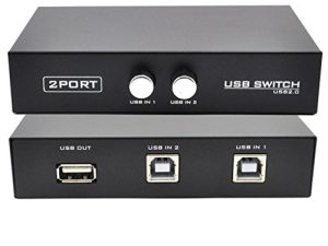 OLLGEN 2 منفذ USB 2.0 مشاركة دليل صندوق التبديل Hub 2 قطعة مشاركة 1 جهاز USB لطابعة الماسح الضوئي لوحة مفاتيح الكاميرا (2 منفذ)