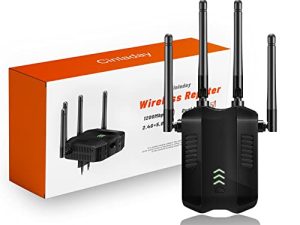 موسع نطاق WiFi ، مضخم إشارة يصل إلى 6000sq ، FT و 35 جهازًا ، مكرر إنترنت لاسلكي ومضخم إشارة مع منفذ إيثرنت ، 4 هوائيات ، تغطية كاملة 360 درجة