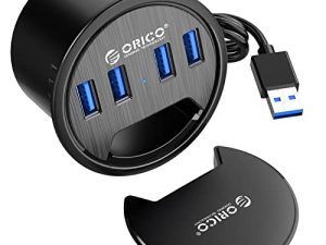 ORICO Desk Grommet ، 4 منافذ USB 3.0 Hub ، نقل بيانات بسرعة 5 جيجابت في الثانية مع سلك 4.9 قدم بقطر 2.36 بوصة أو 60 مم ، ملحقات مكتبية ، للكمبيوتر الشخصي ، محرك أقراص فلاش ، حاوية HDD وأجهزة USB أخرى