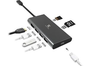 KOTEA USB C HUB ، محول من النوع C مع HDMI 4K ، 3 USB 3.0 ، قارئ بطاقات SD / TF ومنفذ شحن من النوع C لأجهزة MacBook Pro و Google Chromebook و XPS والمزيد من أجهزة USB C